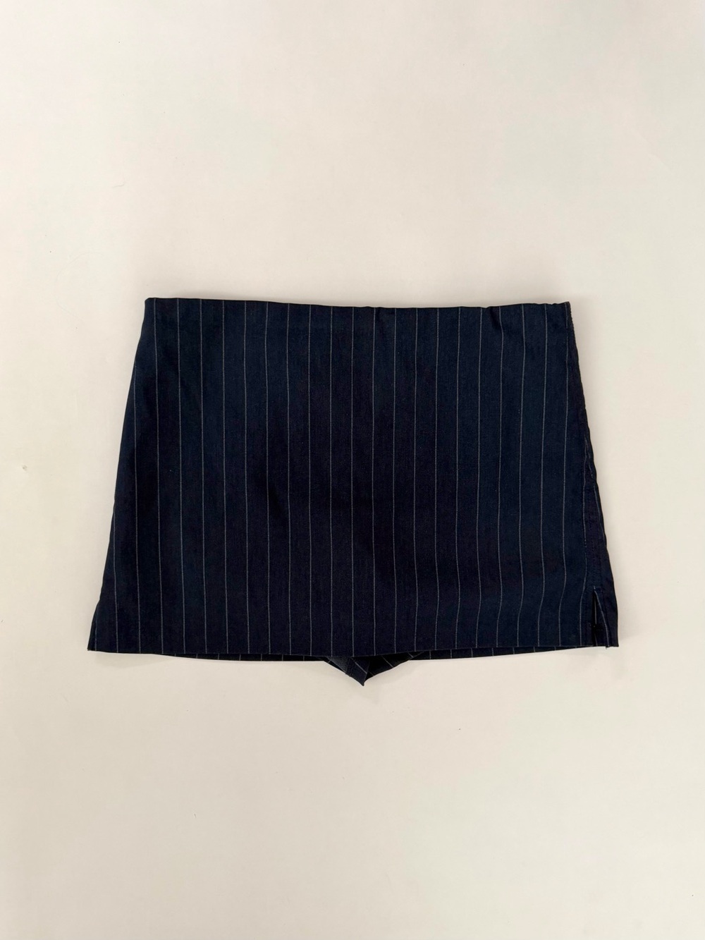 Navy Pinstripe High-Waist Women's Mini Skirt